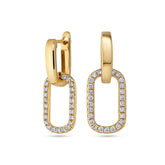 Cushion Style Drop Hoop Earrings - Dracakis Jewellers